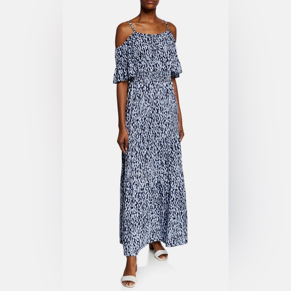 MICHAEL Michael Kors ikat Navy and White Maxi Dress